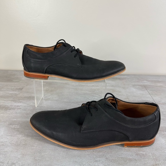 Madden Mens Dress Shoes  Sz 11.5 Black Lace Up Plain Toe - Picture 1 of 6